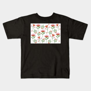 Vintage Floral Green Pattern Kids T-Shirt